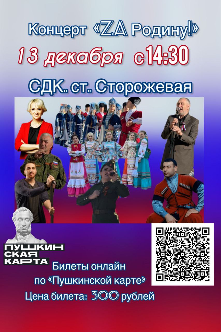 Патриотический концерт «ZA Родину!» в рамках программы «Пушкинская карта».
